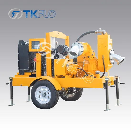 Tkflo 9,5 m Sauganhänger Dieselmotor Vakuum Selbstansaugende Entwässerungswasserpumpe